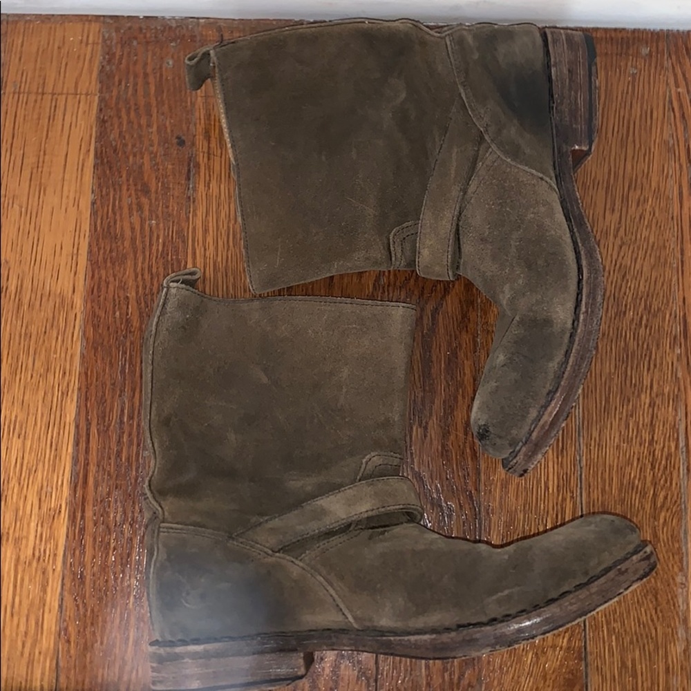 Rag and Bone distressed taupe Suede Moto Bootie - Picture 5 of 5